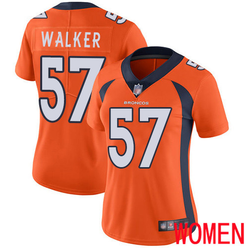 Women Denver Broncos #57 Demarcus Walker Orange Team Color Vapor Untouchable Limited Player Football NFL Jersey